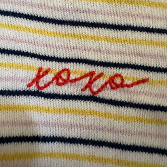 GAP Sweater in White with Yellow, Pink & Blue Stripes Size M - Picture 4 of 8